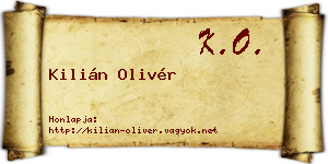 Kilián Olivér névjegykártya